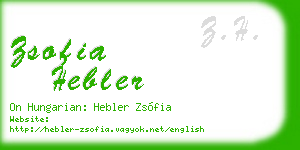 zsofia hebler business card